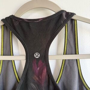 Lululemon Gray and Yellow Tank Top
